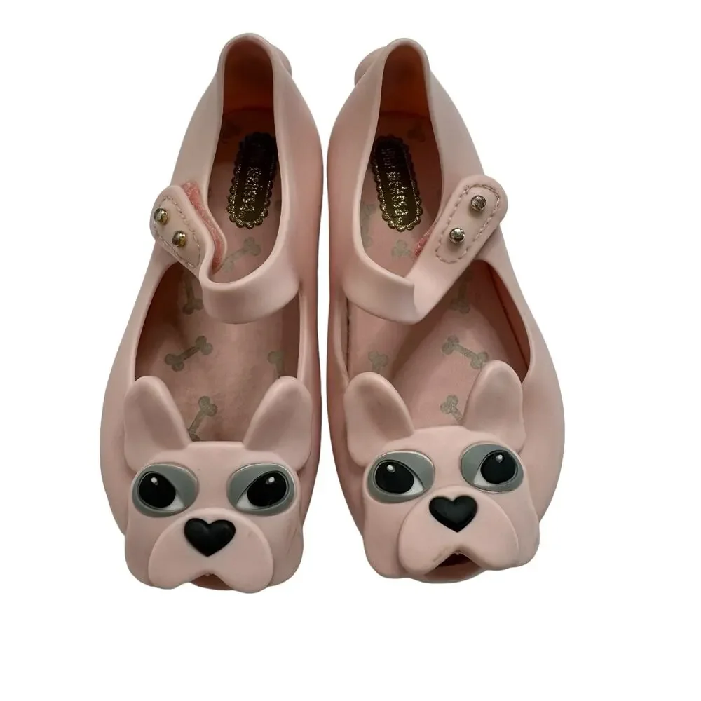 MINI MELISSA Ultragirl Dog Mary Jane Flat in Light Pink Size 7 Toddler Frenchie